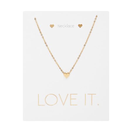 Halskette - "Love it." - vergoldet - Herz