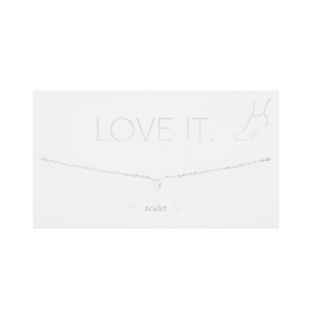 Fusskettchen - "Love it." - versilbert - Engel