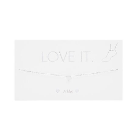 Fusskettchen - "Love it." - versilbert - Herz
