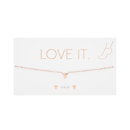 Fusskettchen - "Love it." - rosévergoldet - Engel