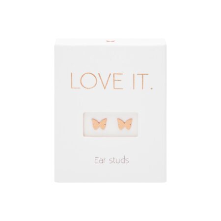 Ohrstecker - "Love it." - rosévergoldet - Schmetterling