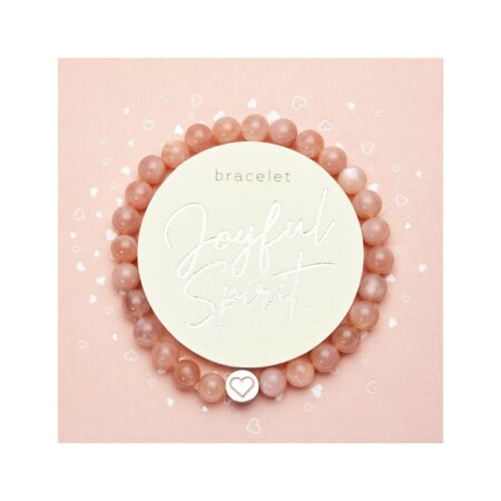 Armband - "Joyful Spirit" - Sonnenstein - Edelstahl-Element mit Herz-Gravur