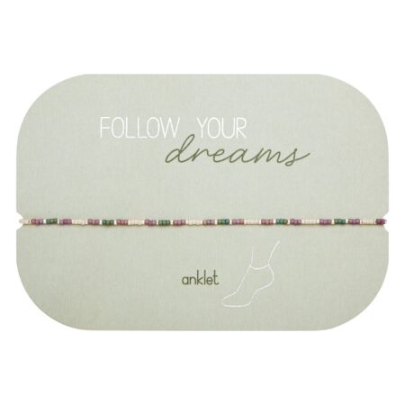Fusskettchen - "Follow your Dreams" - Lila-Grün