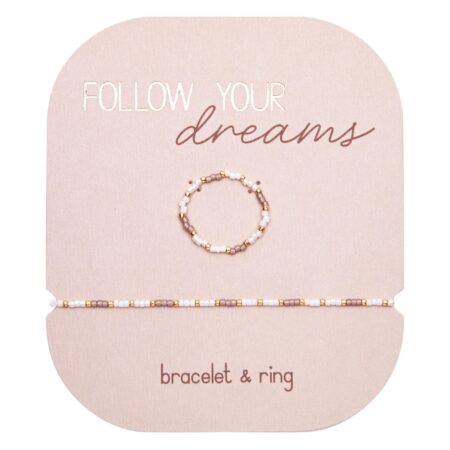 Geschenkset Armband & Ring - "Follow your Dreams" - Braun