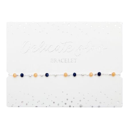 Armband - "Delicate Glow" - versilbert - Orange-Blau