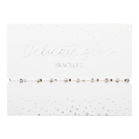 Armband - "Delicate Glow" - versilbert - Grau