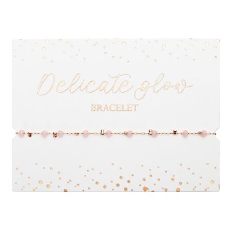 Armband - "Delicate Glow" - rosévergoldet - Rosa