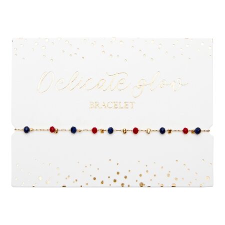 Armband - "Delicate Glow" - vergoldet - Rot-Blau