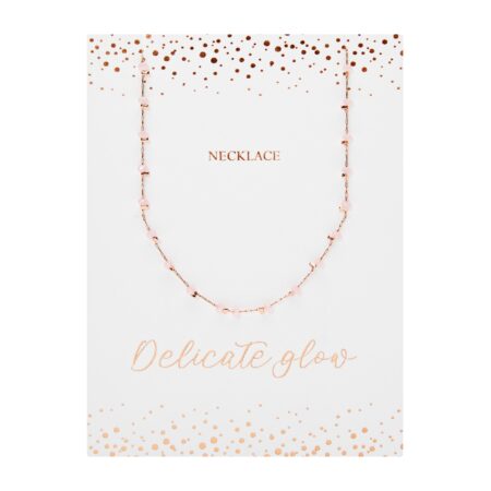 Halskette - "Delicate Glow" - rosévergoldet - Rosa