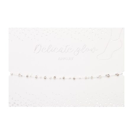 Fusskettchen - "Delicate Glow" - versilbert - Grau