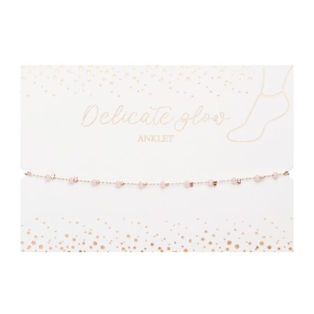 Fusskettchen - "Delicate Glow" - rosévergoldet - Rosa