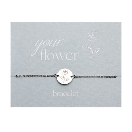 Armband - "Your Flower" - Edelstahl - Veilchen