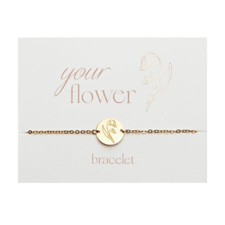 Armband - "Your Flower" - vergoldet - Maiglöckchen