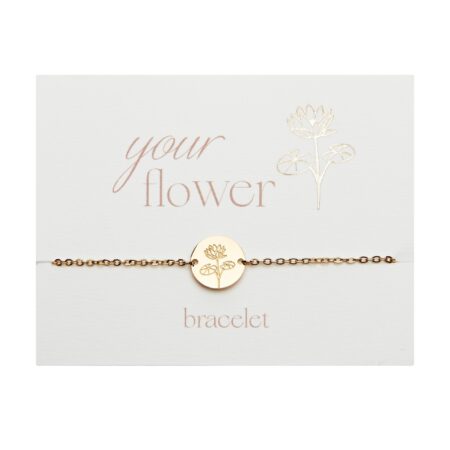 Armband - "Your Flower" - vergoldet - Seerose