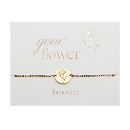 Armband - "Your Flower" - vergoldet - Mohnblume