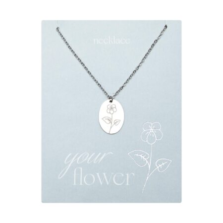 Halskette - "Your Flower" - Edelstahl - Veilchen