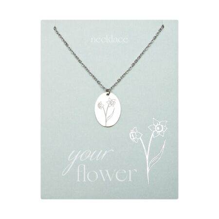 Halskette - "Your Flower" - Edelstahl - Narzisse