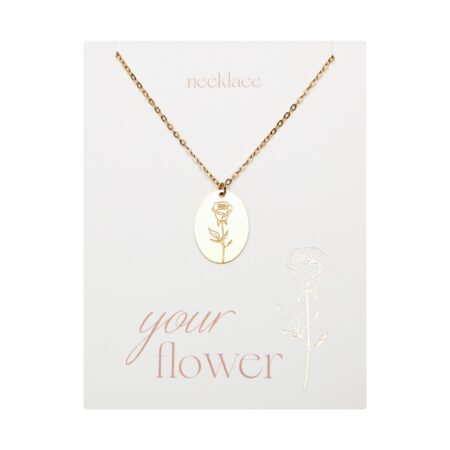 Halskette - "Your Flower" - vergoldet - Rose
