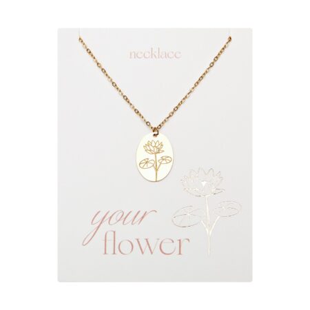 Halskette - "Your Flower" - vergoldet - Seerose