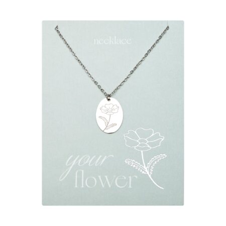 Halskette - "Your Flower" - Edelstahl - Cosmea