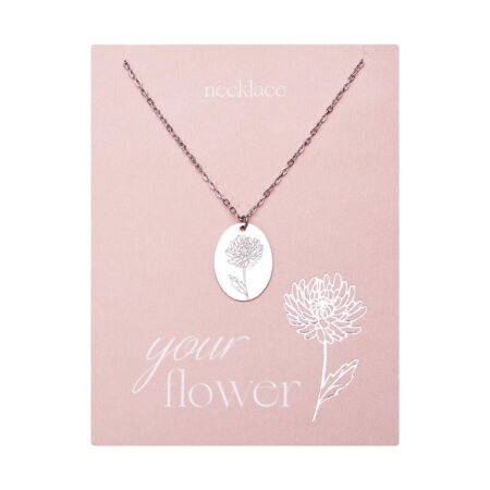 Halskette - "Your Flower" - Edelstahl - Chrysantheme