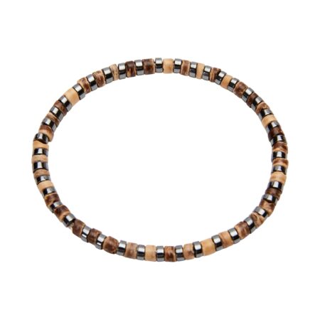 Armband - "VIRO" - XL - Schmales Holz und Hämatit