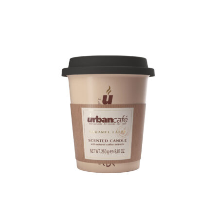 Duftkerze in Keramik 250g & Kaffeebecher Caramel Latte