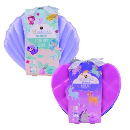 Badeset MAGICAL UNICORN & MERMAID in Hardcase-Kosmetiktasche