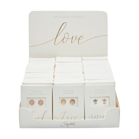 Display Ohrstecker - "Classics" versilbert, rosévergoldet und vergoldet