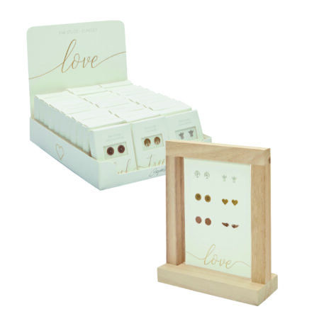 Displaypaket Ohrstecker "Classics" versilbert, rosévergoldet und vergoldet