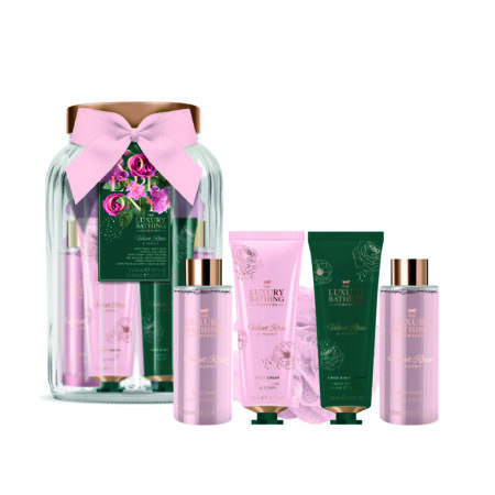 Geschenkset im Deko-Glas Velvet Rose & Peony