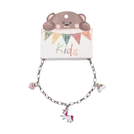 Armband - "Happy Kids" - 3 Anhänger - Einhorn