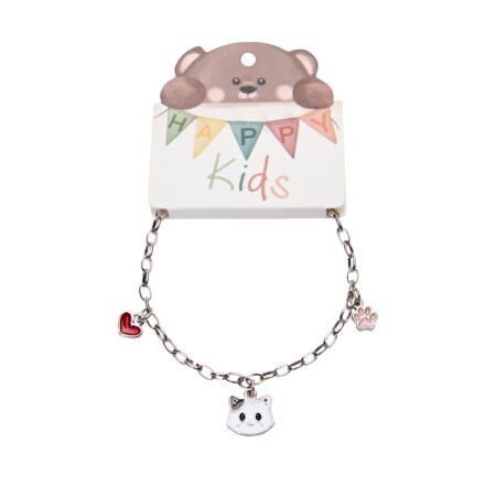Armband - "Happy Kids" - 3 Anhänger - Katze