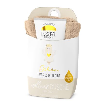 Geschenkset Wellnessdusche Liebe Wünsche Schön, dass es Dich gibt (Schutzengel)