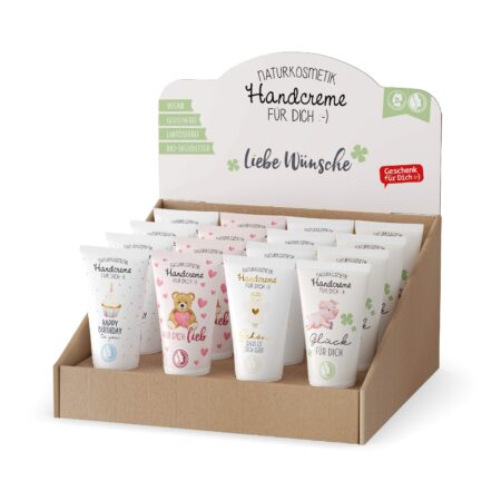 Handcreme 30ml im Display Liebe Wünsche MIX