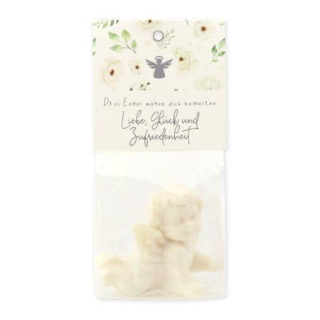 Schafmilchseife Schneerose Engel liegend gross 50g Schutzengel