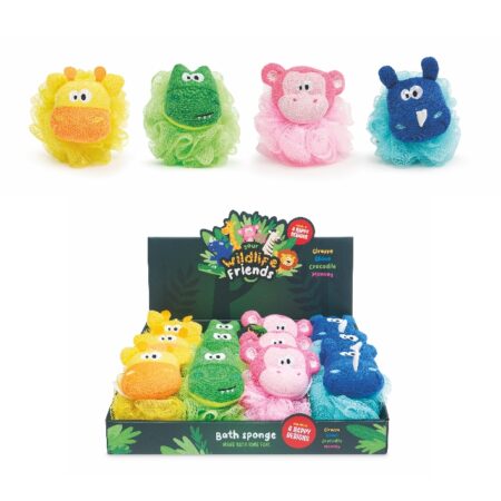 Mesh-Badeschwamm Wildlife Friends im Display
