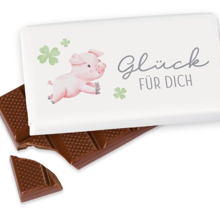 Schokolade 40g Liebe Wünsche Glück für Dich (Schweinchen)