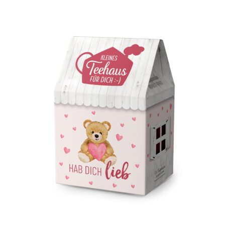 Teehaus 8 Früchte-Teepyramiden à 3,5g Liebe Wünsche "Hab Dich lieb" TEDDYBÄR