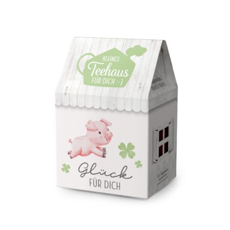 Teehaus 8 Früchte-Teepyramiden à 3,5g Liebe Wünsche Glück für Dich (Schweinchen)