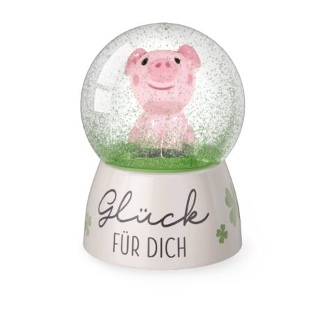 Glitzerkugel Wünsche Glück für Dich (Schweinchen)