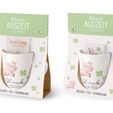 Kleine Auszeit Liebe Wünsche Glück für Dich (Schweinchen)