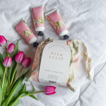 Handcreme-Set PINK TULIP 3x60ml in Stoffbeutel
