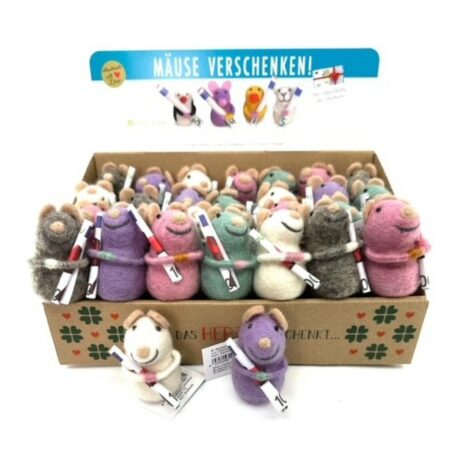 Filzmäuse "Mäuse verschenken" 6cm im Display