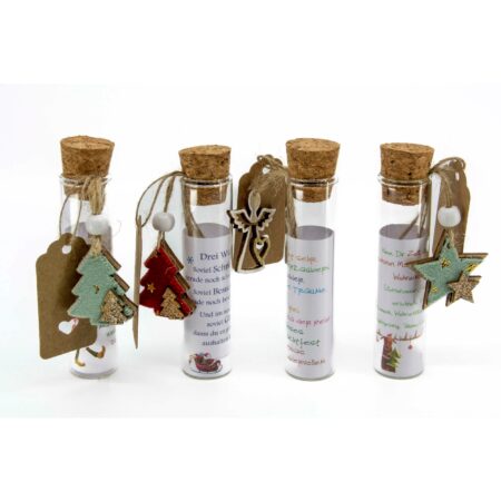 Reagenzglas mit Weihnachtsanhänger 11cm im Display, 4-fach