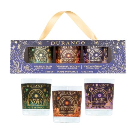 Duftkerzen Set 3 x 75g Am Tannenbaum- Mandarine Schokolade -Geheimnissvoller Wald
