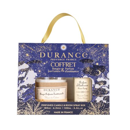 Duftkerze 180g + Raumspray 100ml im Set Baumwollblüte