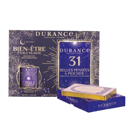 Set Duftkerze 180g Sternschuppe & "Gute Gedanken"-Karten (ENG - FR)