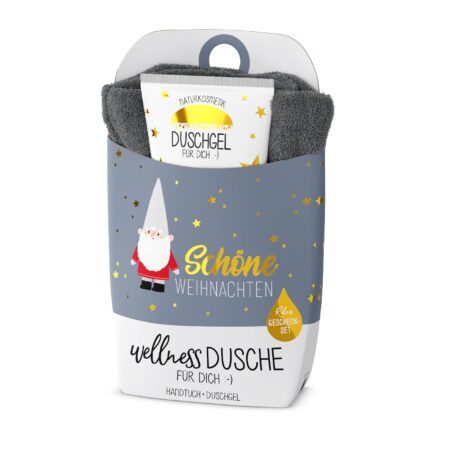 Geschenkset Wellnessdusche Happy Christmas "Schöne Weihnachten" (Zwerg)