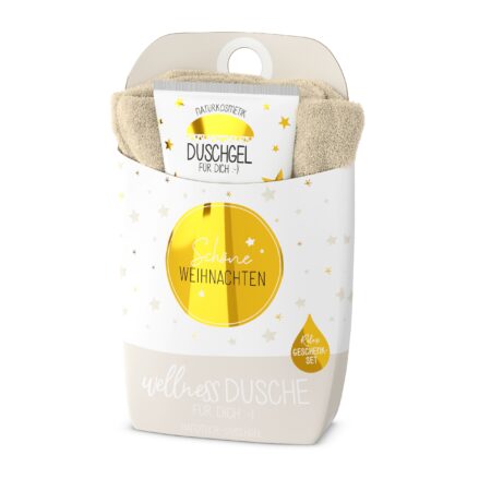 Geschenkset Wellnessdusche Happy Christmas "Schöne Weihnachten" (Sterne)